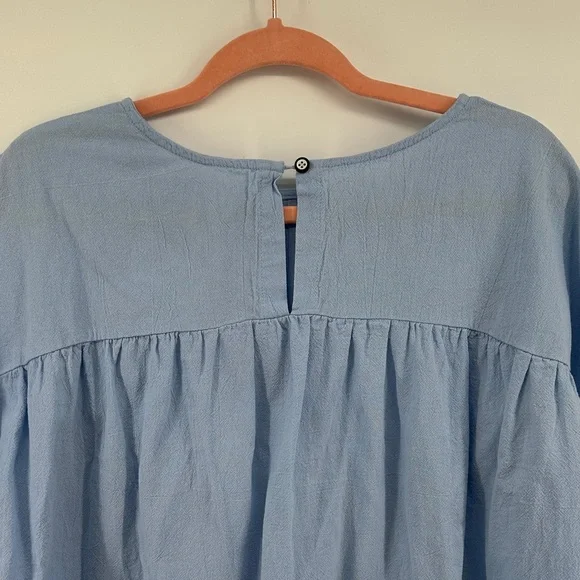 Cottagecore Soft Girl Casual Chin Farmcore Coquette Feminine Blue 100%Cotton SZL - Picture 7 of 12